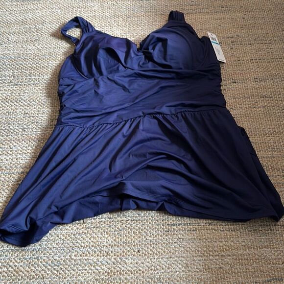 Anne Cole Plus - Adjustable Side Slit Skirted Bottom - Picture 2 of 3